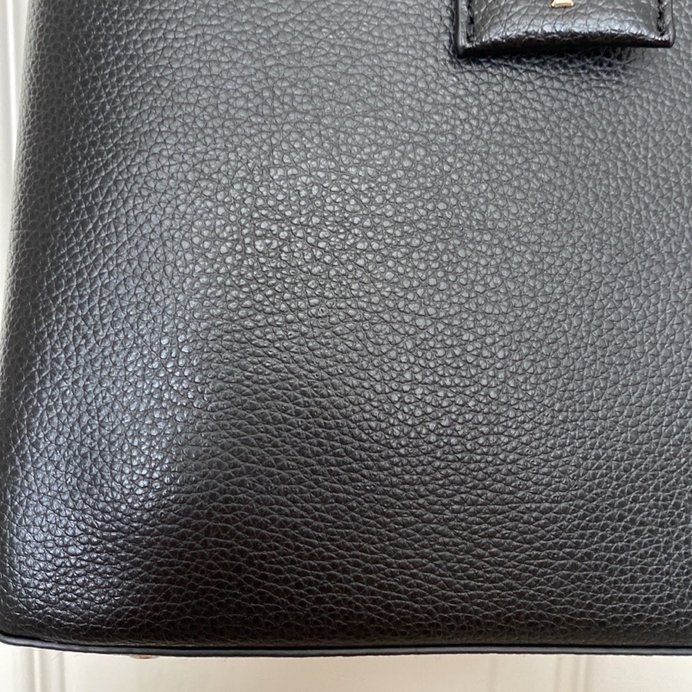 BNWT Kate Spade Eva Refined Black Leather Triple Compartment Tote - Picture 5 of 12